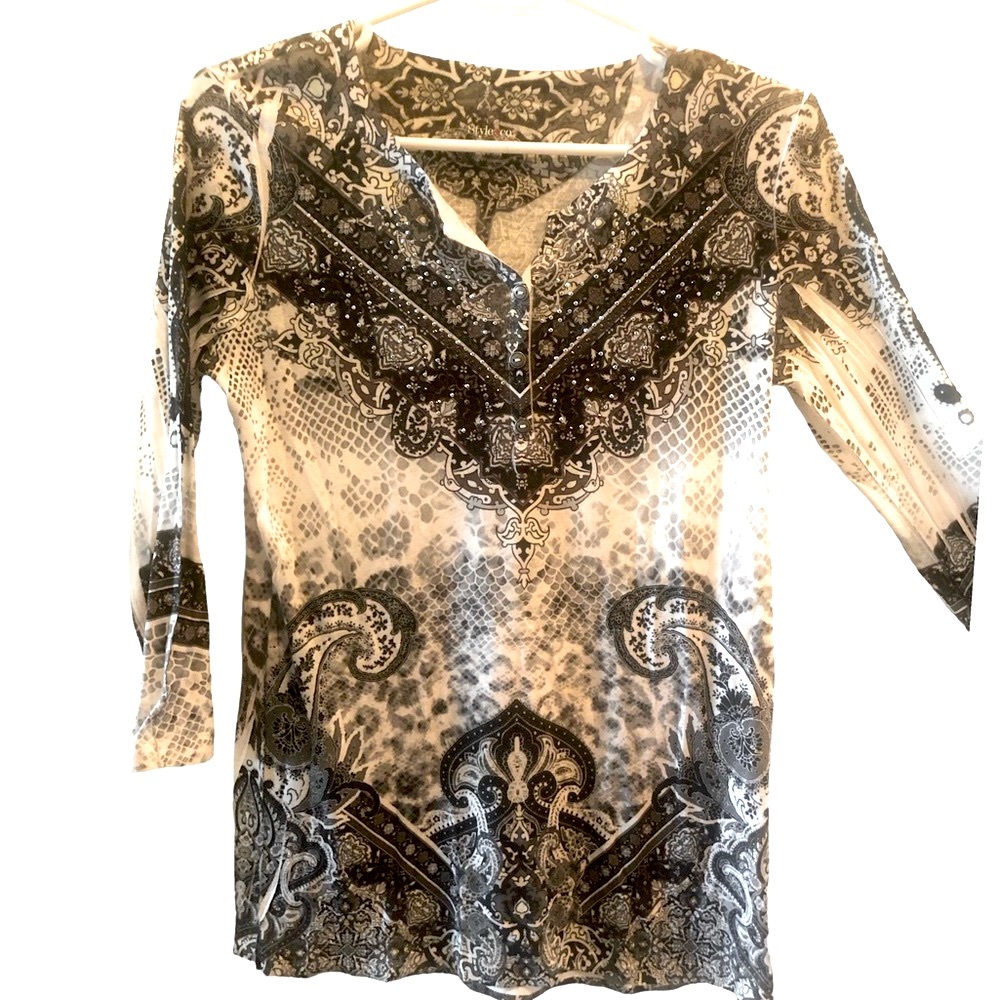 Style & co Rhinstone Y2K style top